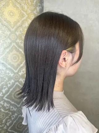 ミディアム 髪質改善デザインカラ ー/ヒロイケカズマサのヘアスタイル