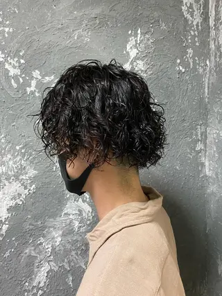 ミディアム パーマ メンズ 🟦ニュアンス/メン ズパーマ横浜🟦のヘアスタイル