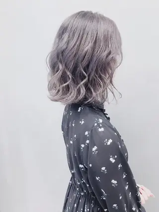 セミロング カラー パーマ ヘアアレンジ EIGHTSOL博多 筑紫口店 溝口里穂のヘアスタイル