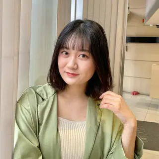 ミディアム カラー クロスパーマ/うる艶 カラー/Kurumiのヘアスタイル