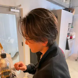 ミディアム カラー パーマ ヘアアレンジ メンズ メンズ特化 しゅうへいのヘアスタイル