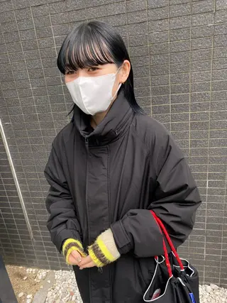 ミディアム カラー パーマ ヘアアレンジ 髪と音処　マトぺ所属・デザインカラー/ボブ ブリーチカラー/ユリのヘアスタイル