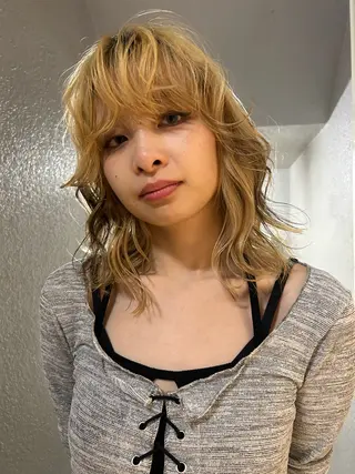 ミディアム カラー ケアパーマ/ケアブリ ーチdaisukeのヘアスタイル