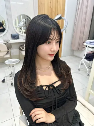 ロング カラー 🇰🇷韓国風くびれ ヘア🇰🇷中村優大のヘアスタイル