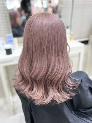 セミロング カラー 透明感ハイトーン/ ベージュ/りくとのヘアスタイル