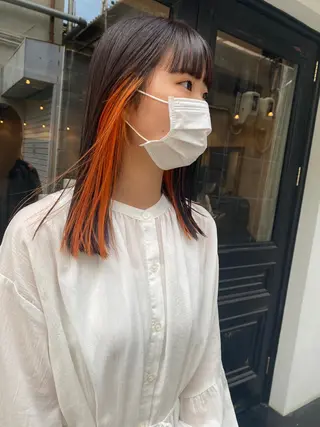 セミロング カラー tonari 梅田、中崎町のヘアスタイル