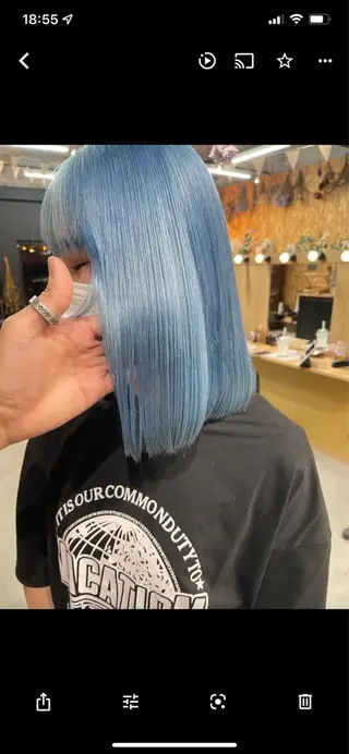 ミディアム カラー ヘアアレンジ ネイル マツエク・マツパ アイブロウ chapter問屋町 💘小室明華のヘアスタイル