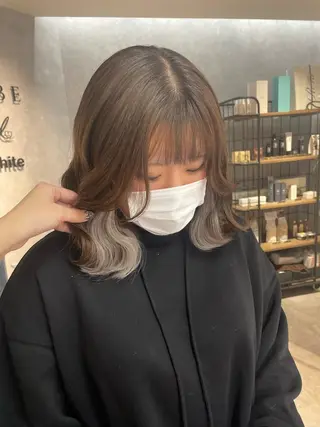 ミディアム Cielro【 シェイロ 】所属・Cielro/ダブル カラー/西田咲希のヘアスタイル