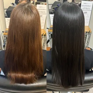 セミロング カラー OFF YUYAのヘアスタイル