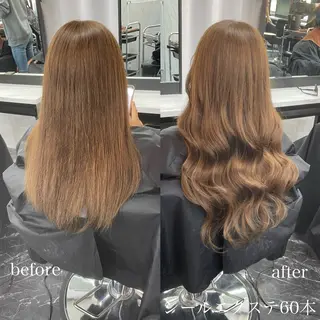 ロング カラー エクステ🩵ブリーチ 韓国ヘア🩵KAEのヘアスタイル