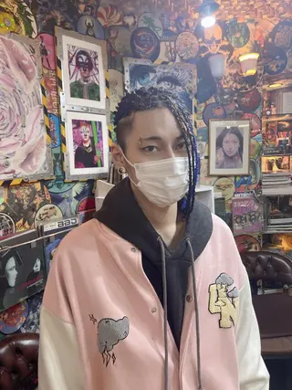 ミディアム カラー パーマ ヘアアレンジ メンズ haco+所属・🌈派手髪エクステ ブレイズ🌈ひろとのヘアスタイル