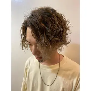 ショート カラー パーマ メンズ 田上 (たのうえ)のヘアスタイル