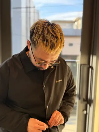 ショート カラー メンズ ニュアンスパーマ/ メンズカット田島勇樹のヘアスタイル