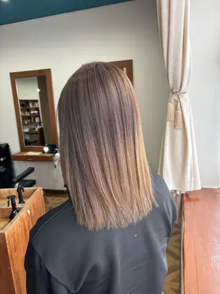 セミロング カラー 兼子莉彩 ／暗髪🤎／暖色🍒のヘアスタイル