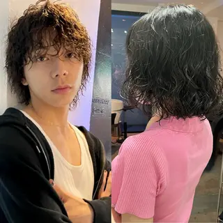 ショート パーマ メンズ スパイラルパーマ 🌐hina⭐️のヘアスタイル