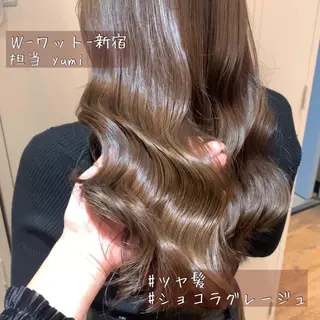 ロング カラー パーマ ヘアアレンジ メンズ キッズ ネイル マツエク・マツパ 新宿駅近♡友達とOK 🦋W -ワット -のヘアスタイル