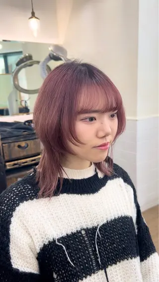 ミディアム カラー パーマ/ハイライト 💙鶴岡　愛💙のヘアスタイル