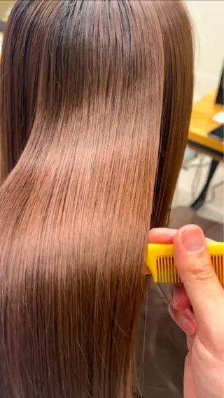 セミロング パーマ 髪質改善/暗髪カラー ヘアアレンジ/ｽﾐﾚのヘアスタイル