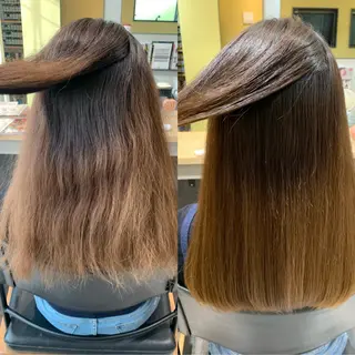 ロング パーマ hub hair レイヤー/透明感のヘアスタイル