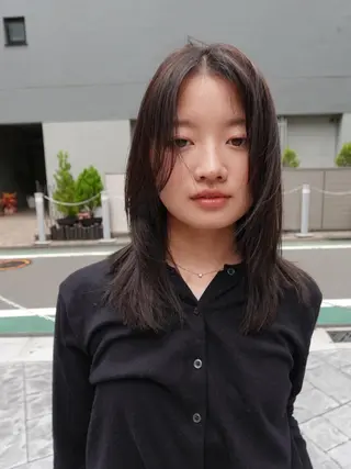 ミディアム パーマ カラー CEINE PATHのヘアスタイル