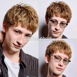 ショート カラー パーマ スパイキーショート メンズ特化/鈴木美璃のヘアスタイル