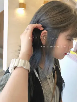 ミディアム カラー ヘアアレンジ ✖️リーアキト LEEAKITO✖️のヘアスタイル