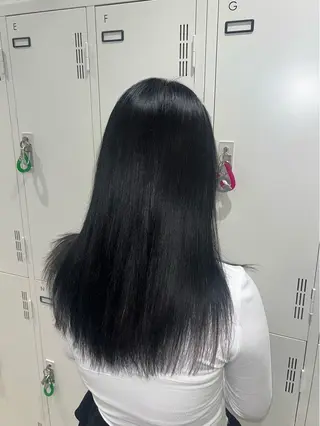 ロング カラー 艶カラー/暗髪/韓国 /着付け/ムカワのヘアスタイル