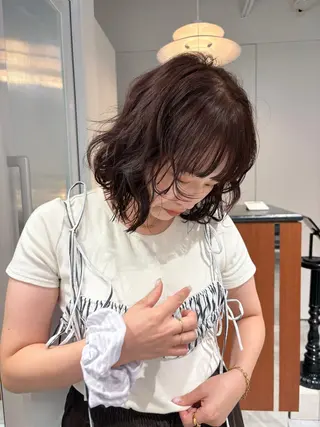 ミディアム カラー 原 菜帆のヘアスタイル