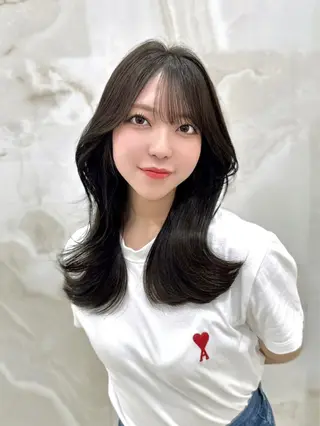 ロング カラー MAEUL NAGOYA所属・前髪顔周り/レイヤー 韓国/桔川恒のヘアスタイル