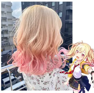 ミディアム カラー GARU-ガル-所属・TSUNO🦖 派手髪/オタク美容師のヘアスタイル