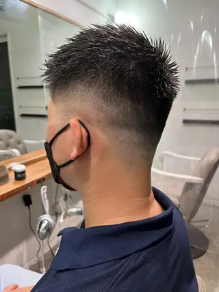 ショート カラー パーマ メンズ アイブロウ 京都駅メンズカット/ パーマ/Keigoのヘアスタイル