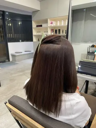 セミロング 絶対綺麗な暖色カラー 🎯あります✨増渕✨のヘアスタイル