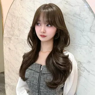 セミロング カラー モテ韓国ヘア/ レイヤー🤍RIKAのヘアスタイル