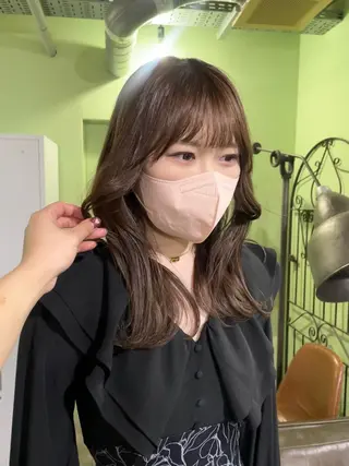 ミディアム カラー ボブヘアカット Rikapi❤️のヘアスタイル