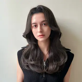 セミロング 🌹ハッシュカット、 レイヤー韓国ヘア🌹のヘアスタイル