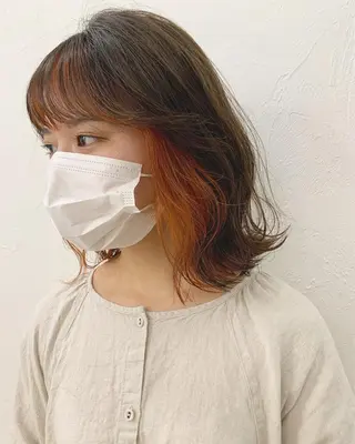 ミディアム カラー ネイル ハイトーン&暗髪🔥 表参道二刀流マエダのヘアスタイル