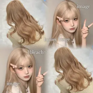 ロング カラー ハイトーン/ダブルカ ラー/RINKA🎀のヘアスタイル