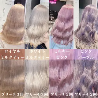 セミロング 💛ムラ修正ブリーチ 💛YUUのヘアスタイル