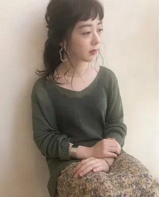 セミロング カラー nakahara madokaのヘアスタイル