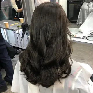 セミロング カラー 🥀モテ暖色× エクステ🥀あかりのヘアスタイル