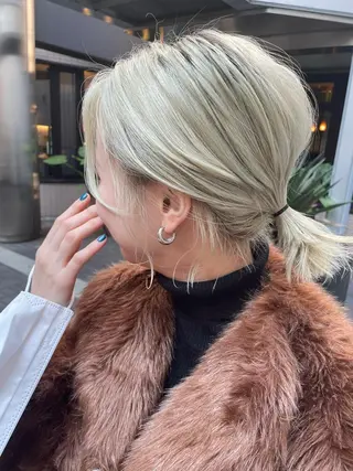 ミディアム カラー 韓国ナチュラル・ ベージュ/落合夏希のヘアスタイル