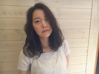 ミディアム セミロング ロング カラー 江原 彩華のヘアスタイル