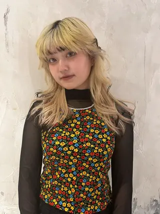 セミロング 田中 里奈のヘアスタイル