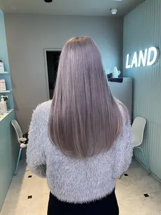 セミロング ブリーチ✖️ 縮毛LANDのヘアスタイル