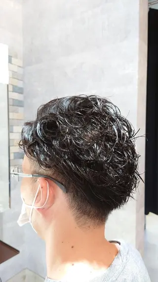 パーマ メンズ ショート 浅野  勇貴のヘアスタイル