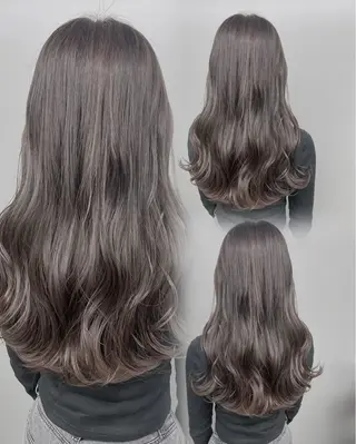 ロング カラー 透明感カラー グレージュ/あいのヘアスタイル