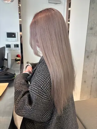 ミディアム カラー rina／ベージュ ワンホン/韓国ヘアのヘアスタイル