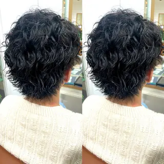 パーマ メンズ ブリーチデザインカラ ー/メンズ◎mariのヘアスタイル