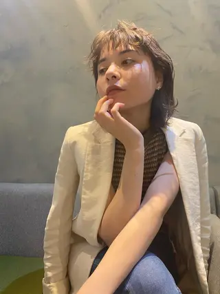 セミロング カラー salowin梅田茶屋町suite所属・ハイトーンヘア/ 島崎　タクミのヘアスタイル