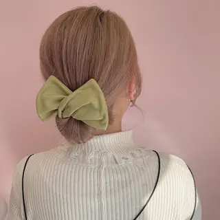 セミロング ヘアアレンジ レイヤーカット/ ハイトーンchimiのヘアスタイル